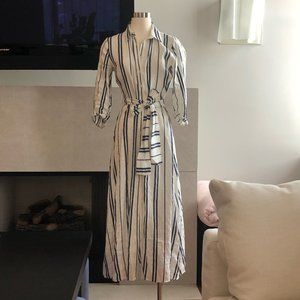 Zara Striped Maxi Shirtdress - Medium